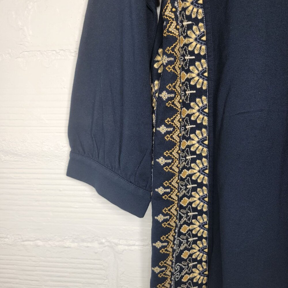 Pure Jill Women's Large Shirt Top Blue Embroidered - Picture 3 of 5